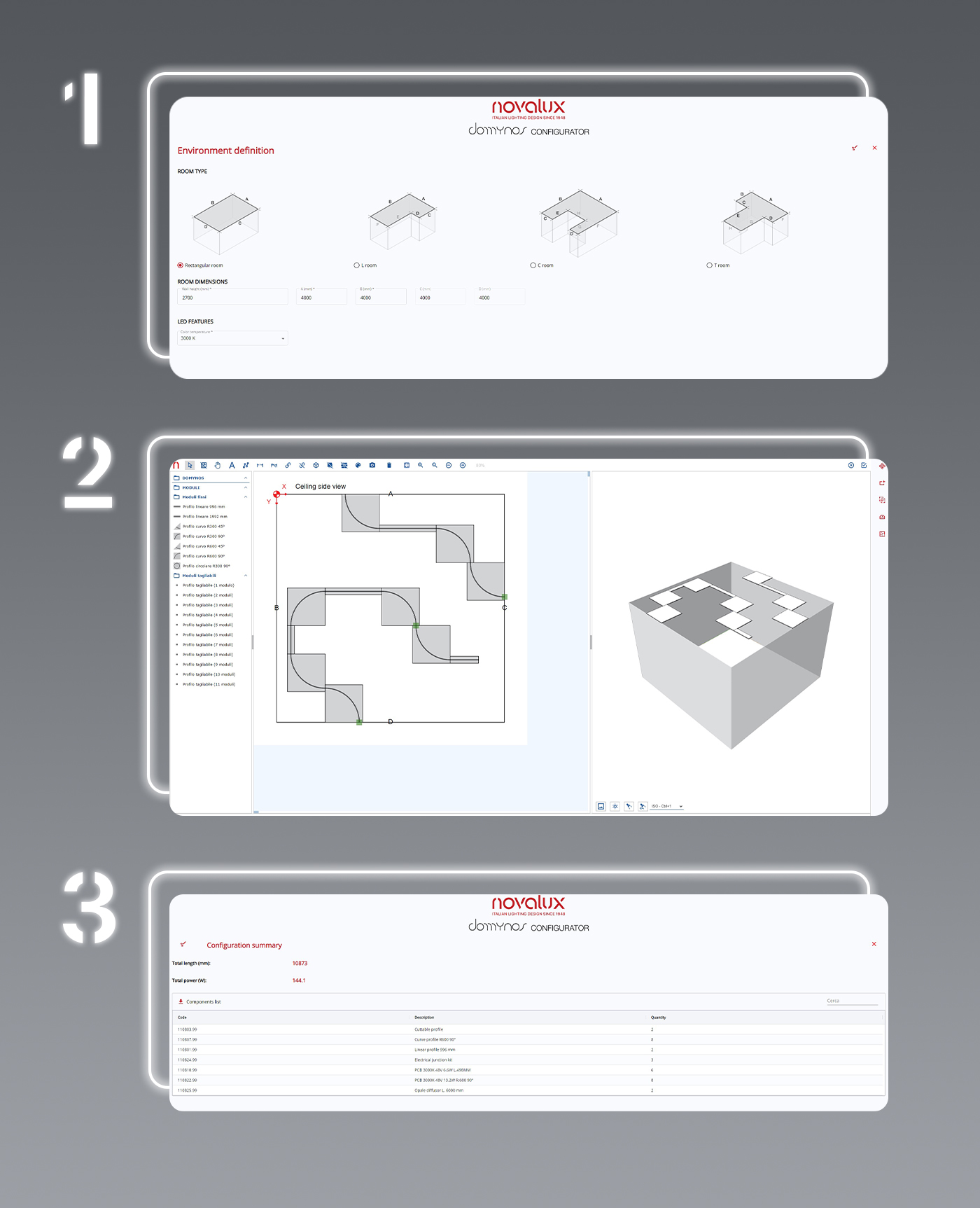 Configuratore Domynos Novalux 